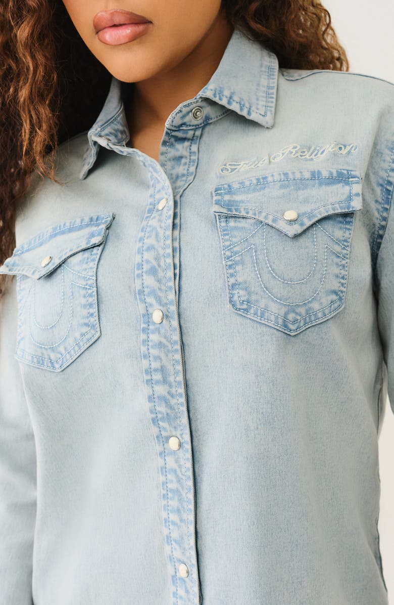 True Religion Georgia Denim Button-Up Shirt, Alternate, color, 