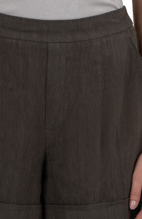 Kut From The Kloth Nicole Pull-on Linen Blend Shorts In Black