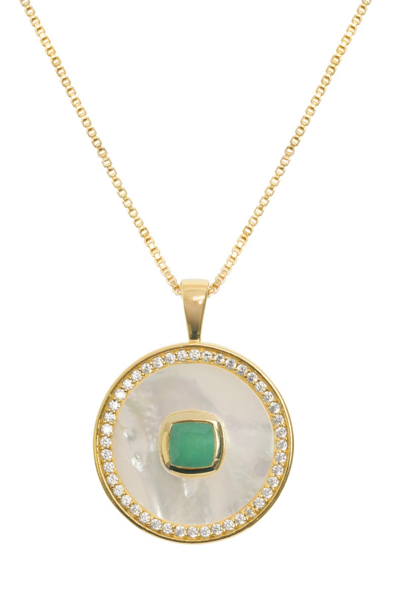Emerald Mother Of Pearl Necklace, Main, color, Emerald