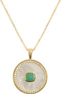 Freya Rose Emerald Mother Of Pearl Necklace