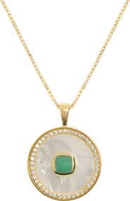 Freya Rose Emerald Mother Of Pearl Necklace