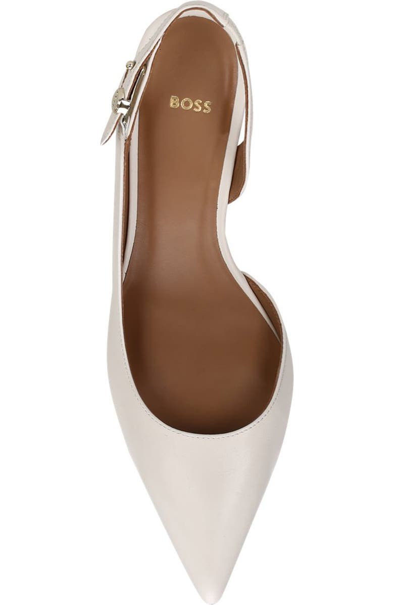 BOSS Janet Slingback Pointed Toe d'Orsay Pump, Alternate, color, White