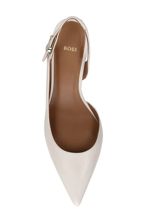 Hugo Boss Boss Janet Slingback Pointed Toe D'orsay Pump In White