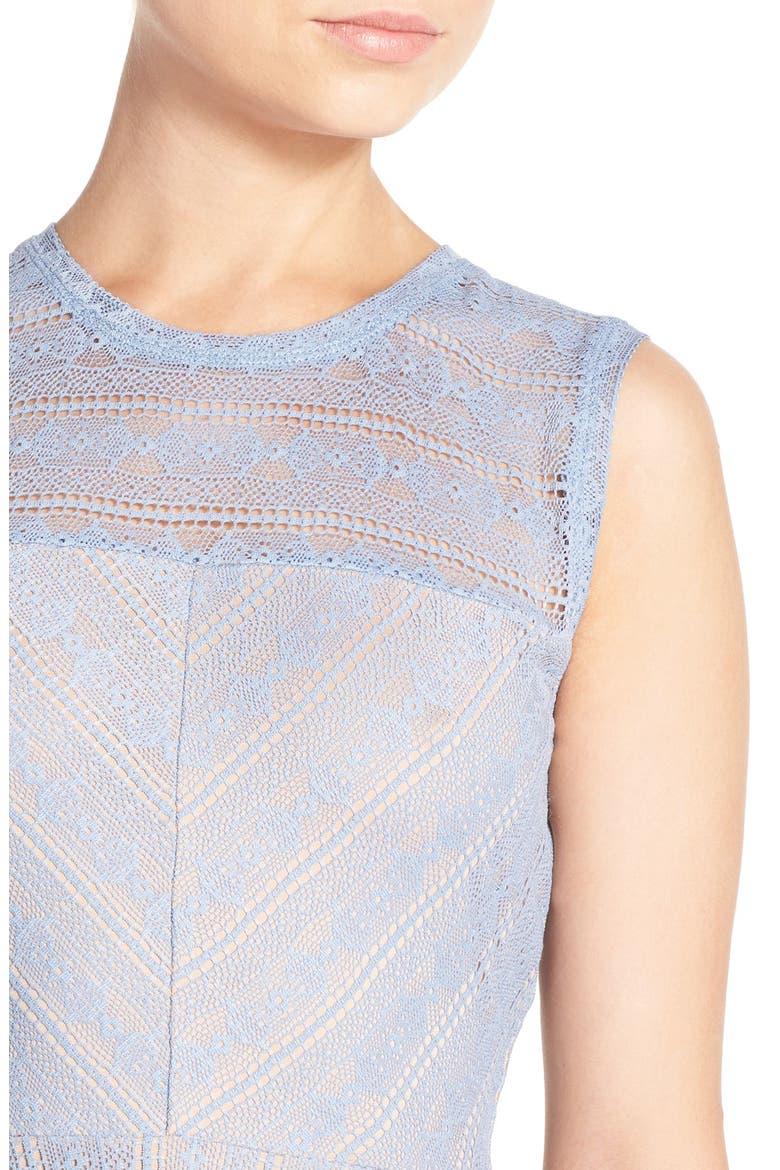 'Cassandra' Lace Fit & Flare Dress, Alternate, color, SHADOW BLUE