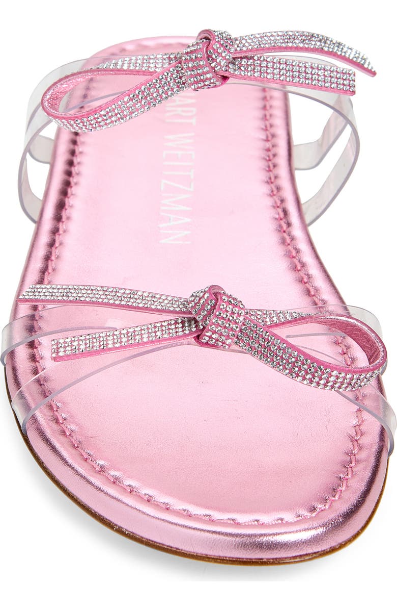 Stuart Weitzman Bow Slide Sandal, Alternate, color, Clear/ Cotton Candy