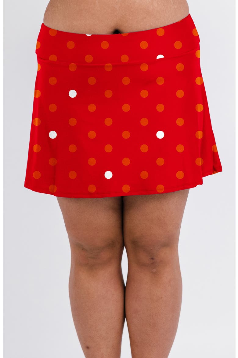 Short Swim Skort With Shorts, Alternate, color, Dotty