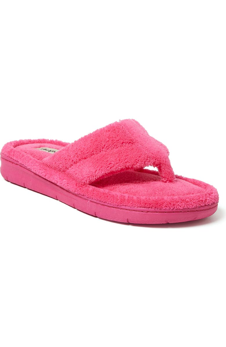 DEARFOAMS Wrenley Terry Thong Flip Flop Slipper, Main, color, Paradise Pink