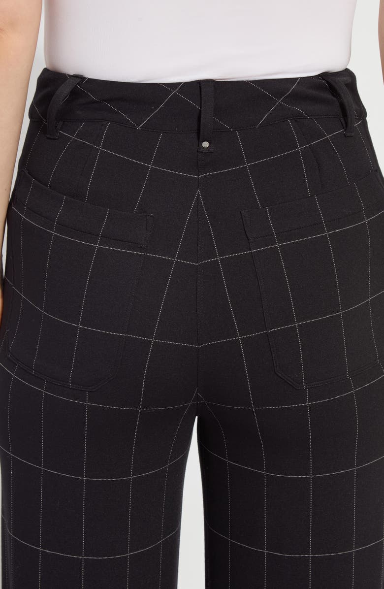 Lysse Erin Windowpane Check High Waist Wide Leg Ponte Pants, Alternate, color,