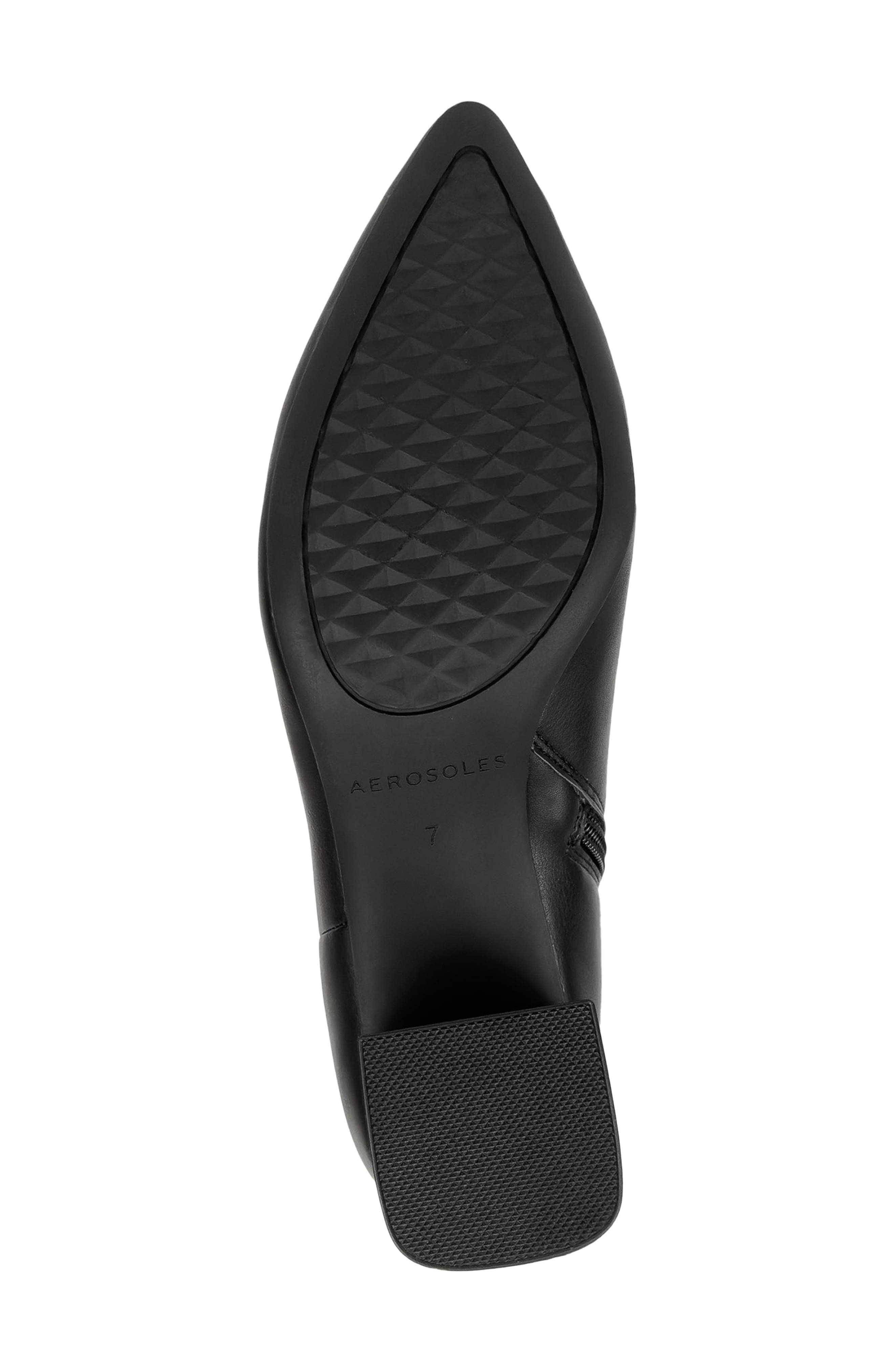 Aerosoles Enoch Pointed Toe Bootie, Alternate, color, Black Faux Leather