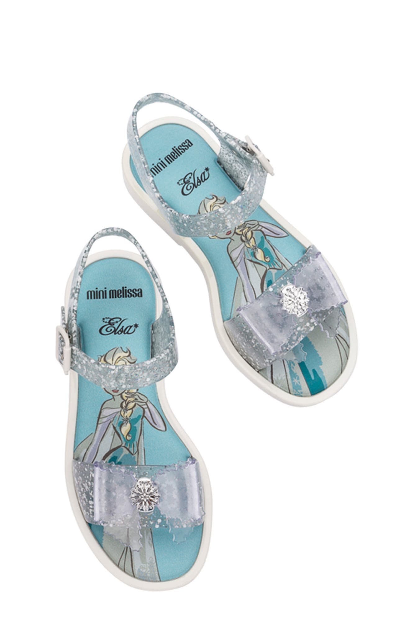 Mini Melissa x Disney Mar Jelly Sandal, Alternate, color, Clear Glit