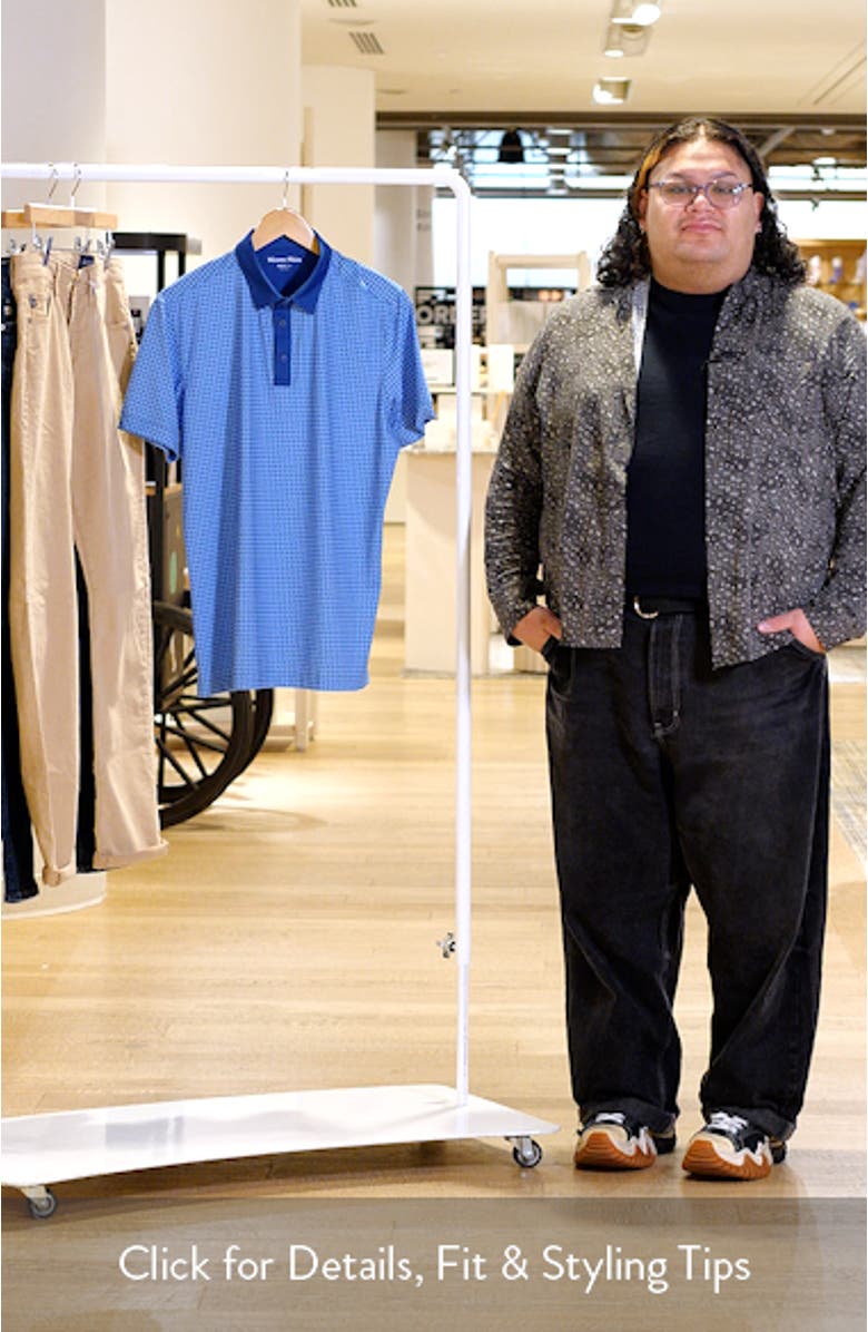 Versa Trim Fit Neat Floral Golf Polo, sales video thumbnail