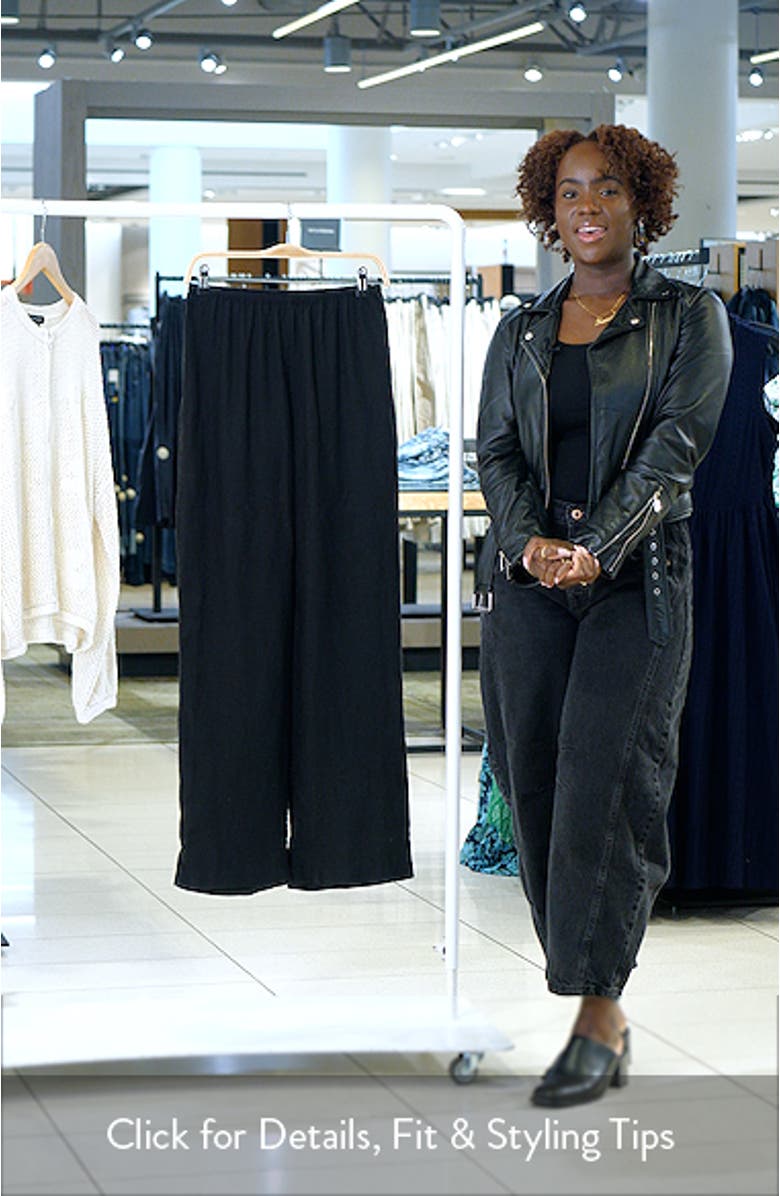 Pull-On Wide Leg Linen Pants, sales video thumbnail