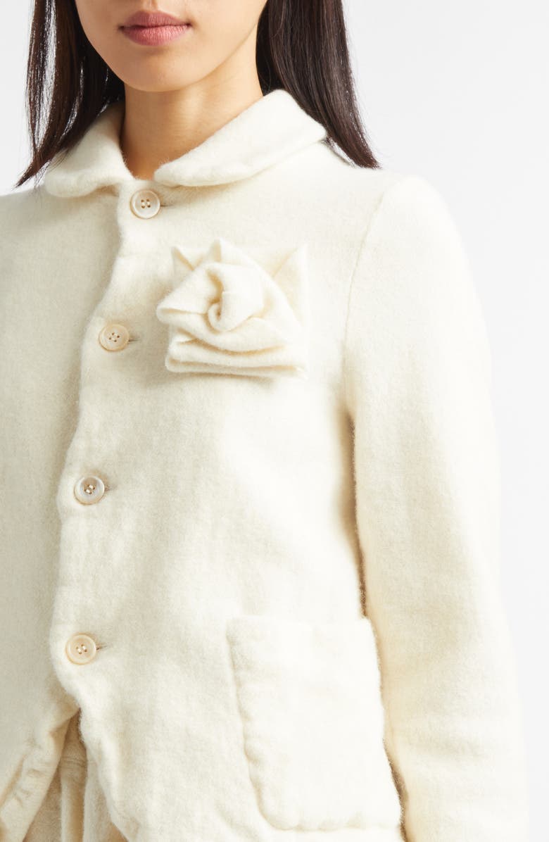 Comme des Garçons Girl Wool Blend Felt Jacket, Alternate, color, Ecru