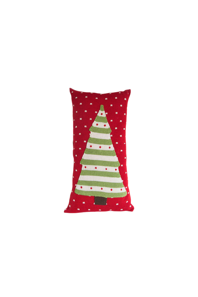 Striped Tree Lumbar Pillow, Main, color, Red