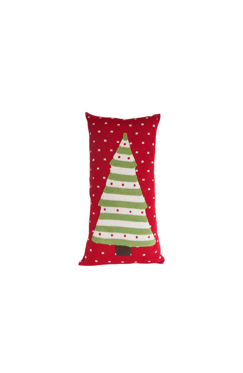 Melange Collection Striped Tree Lumbar Pillow, Main, color, Red