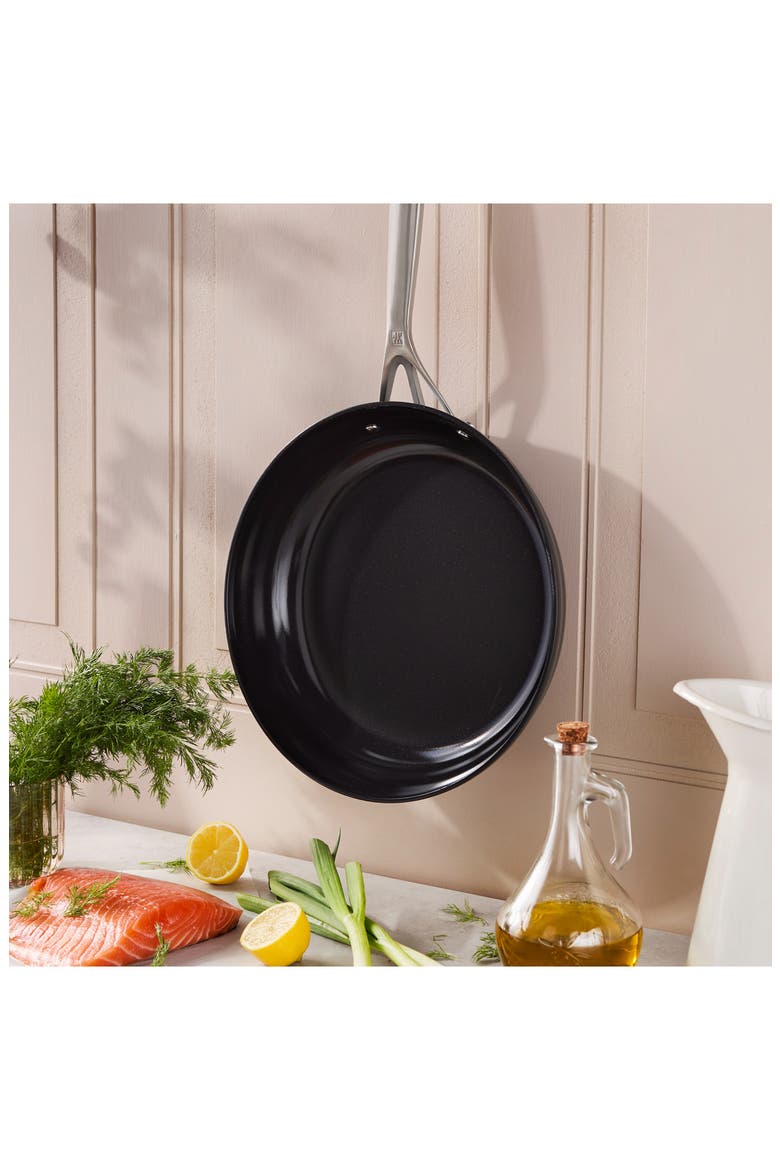 Motion Ceramic Hard Anodized Nonstick 12-Inch Fry Pan, Alternate, color, BLACK