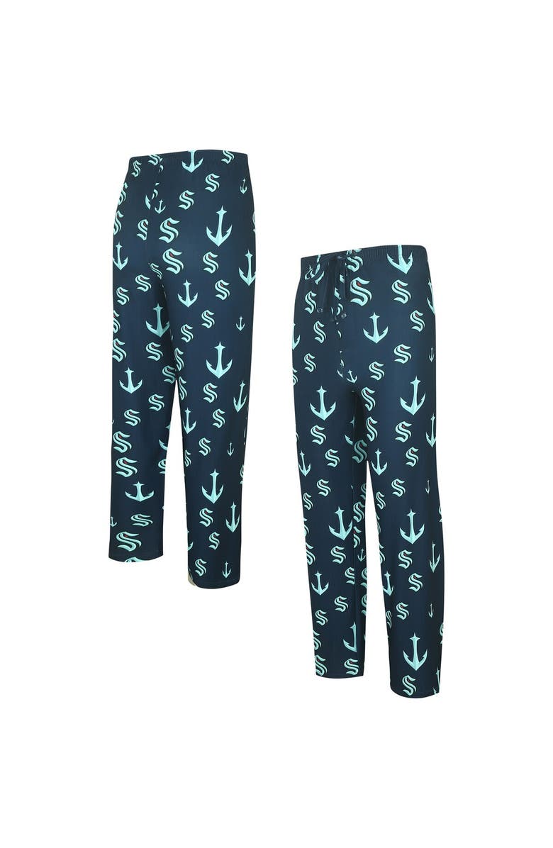 CONCEPTS SPORT Men's Concepts Sport Navy Seattle Kraken Gauge Allover Print Knit Sleep Pants, Alternate, color, Navy