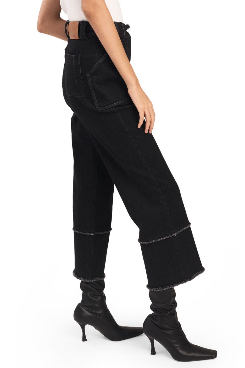 Zuri Crop Wide Leg Jeans, Alternate, color, BLACK