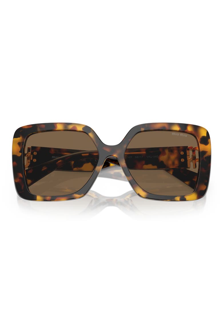 56mm Square Sunglasses, Main, color, BLOND HAVANA