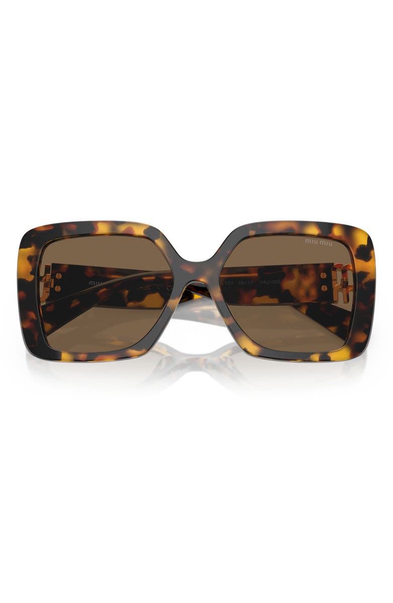 Miu Miu 56mm Square Sunglasses, Main, color, Blond Havana