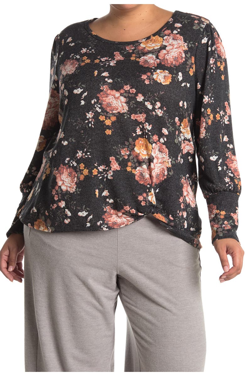 C & C California Printed Front Knot Top, Alternate, color, 