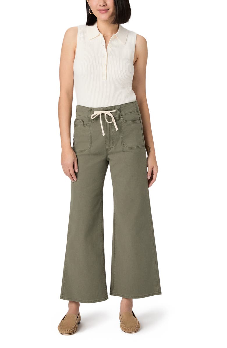 PAIGE Ari Drawstring Wide Leg Pants, Alternate, color, Vintage Ivy Green