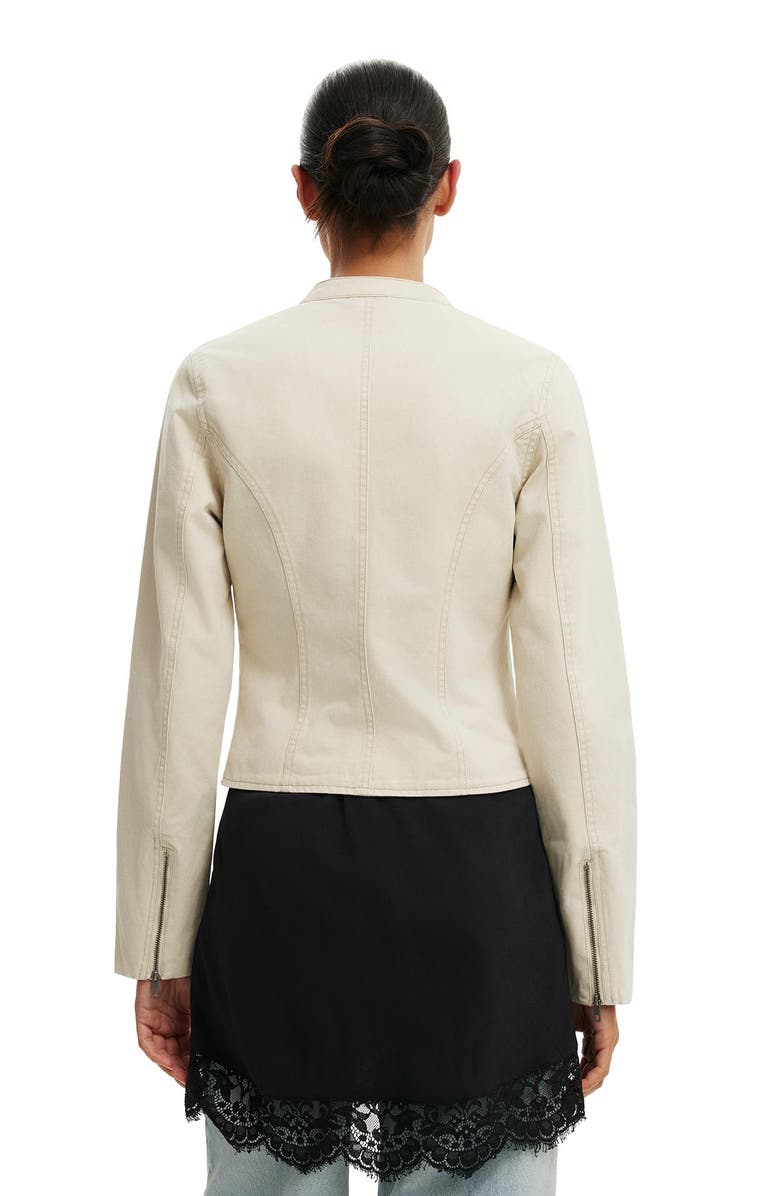 Cotton On Women's Bay Moto Jacket, Alternate, color, Ecru