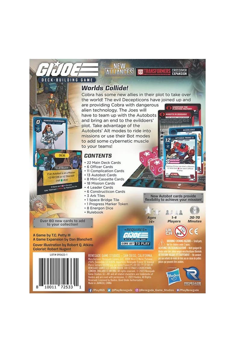 G.I. Joe Deckbuilding Game New Alliances Transformers Crossover Expansion, Alternate, color, Multicolored