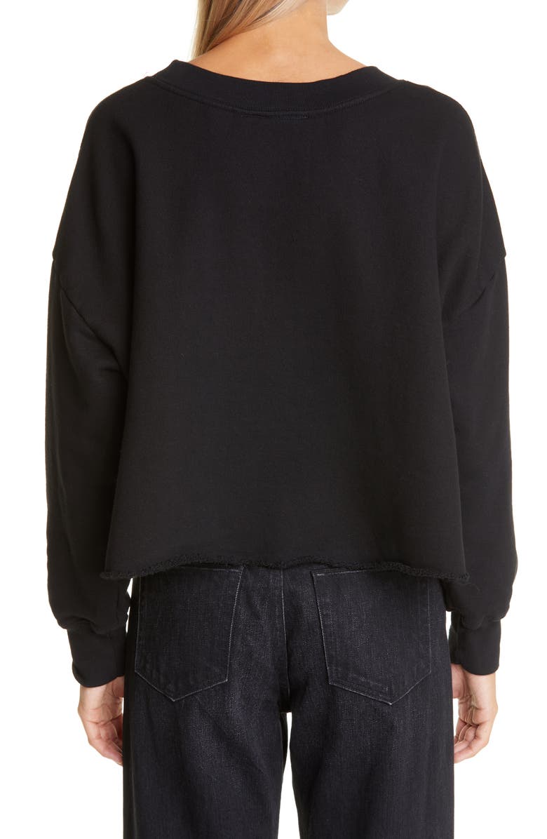 Simon Miller Logo Embroidered Crop Cotton Sweatshirt, Alternate, color,