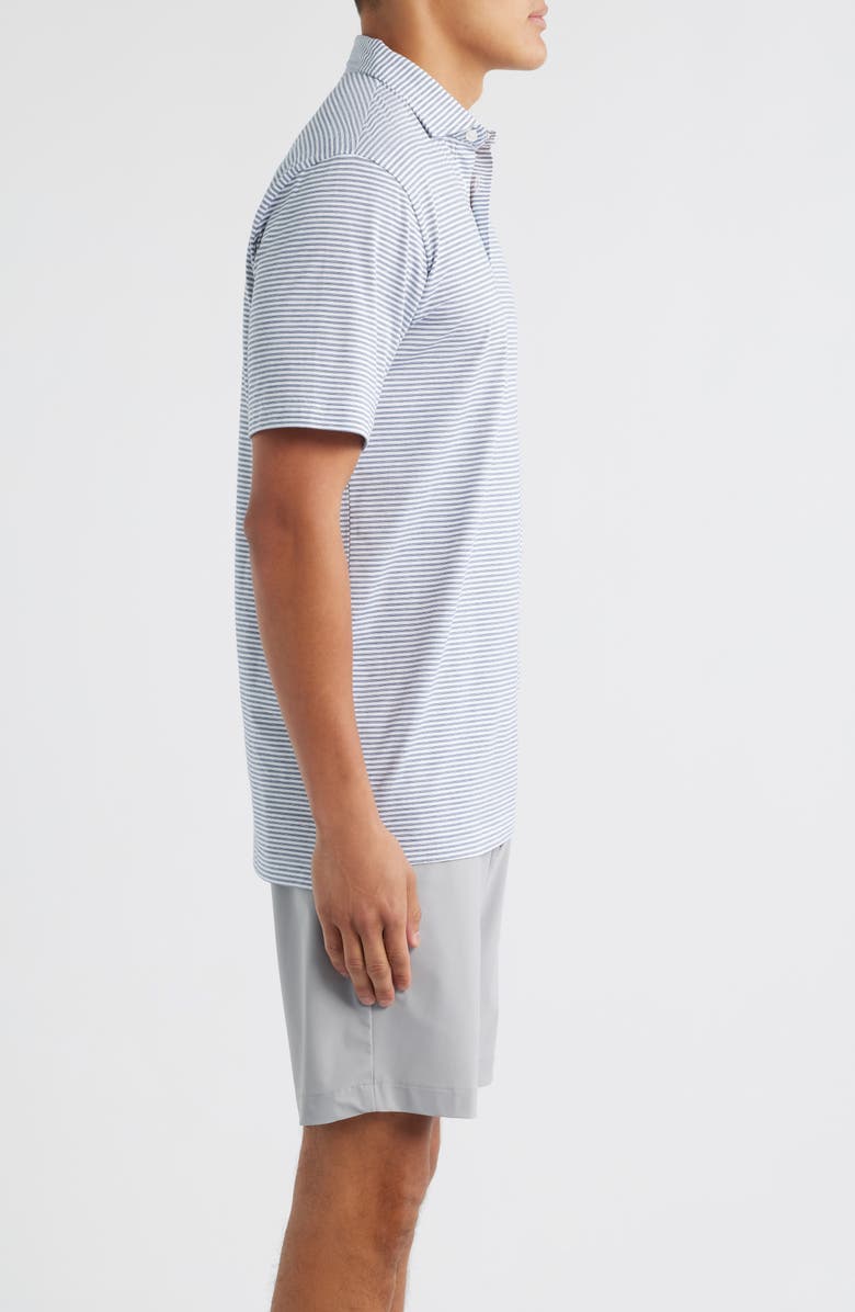 Peter Millar Collins Stripe Pima Cotton Polo, Alternate, color, Atlantic Blue