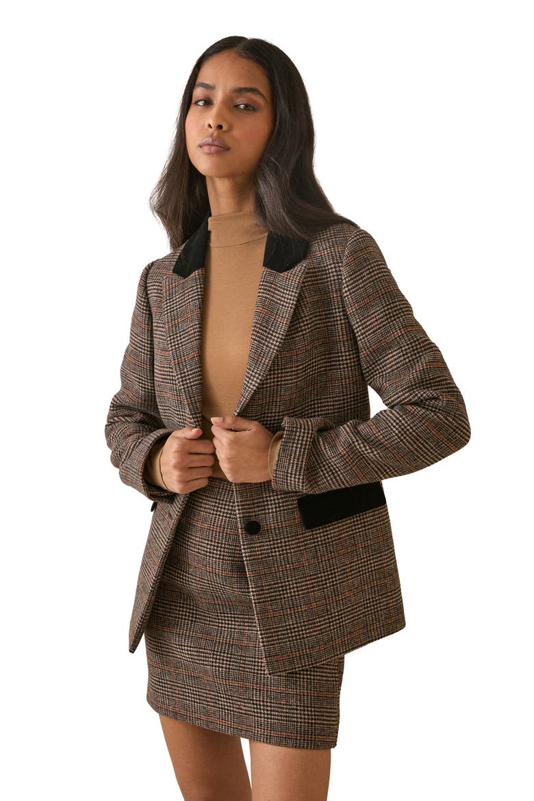 Heritage Check Pelmet Skirt, Alternate, color, DARK BROWN