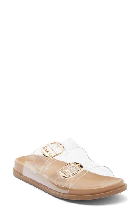 Daniela Clear Double Strap Slide Sandal (Women)