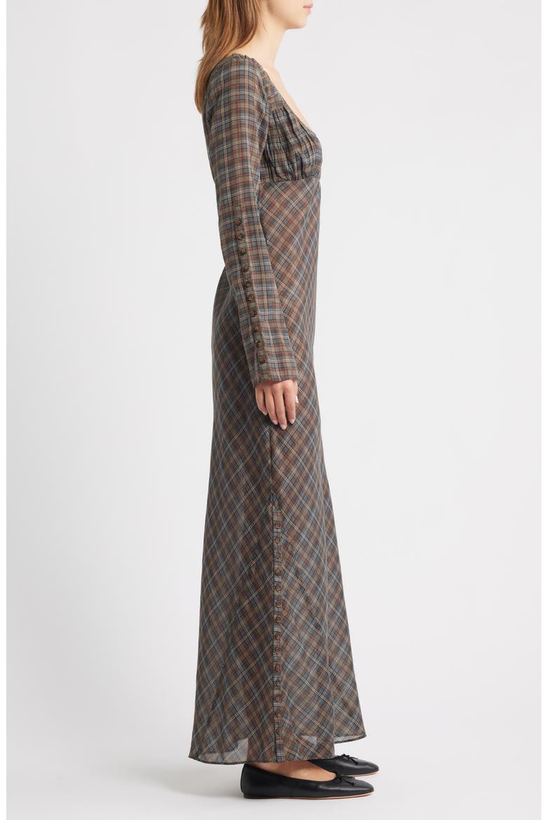Marissa Sheer Plaid Maxi Dress, Alternate, color, PLAID MULTI