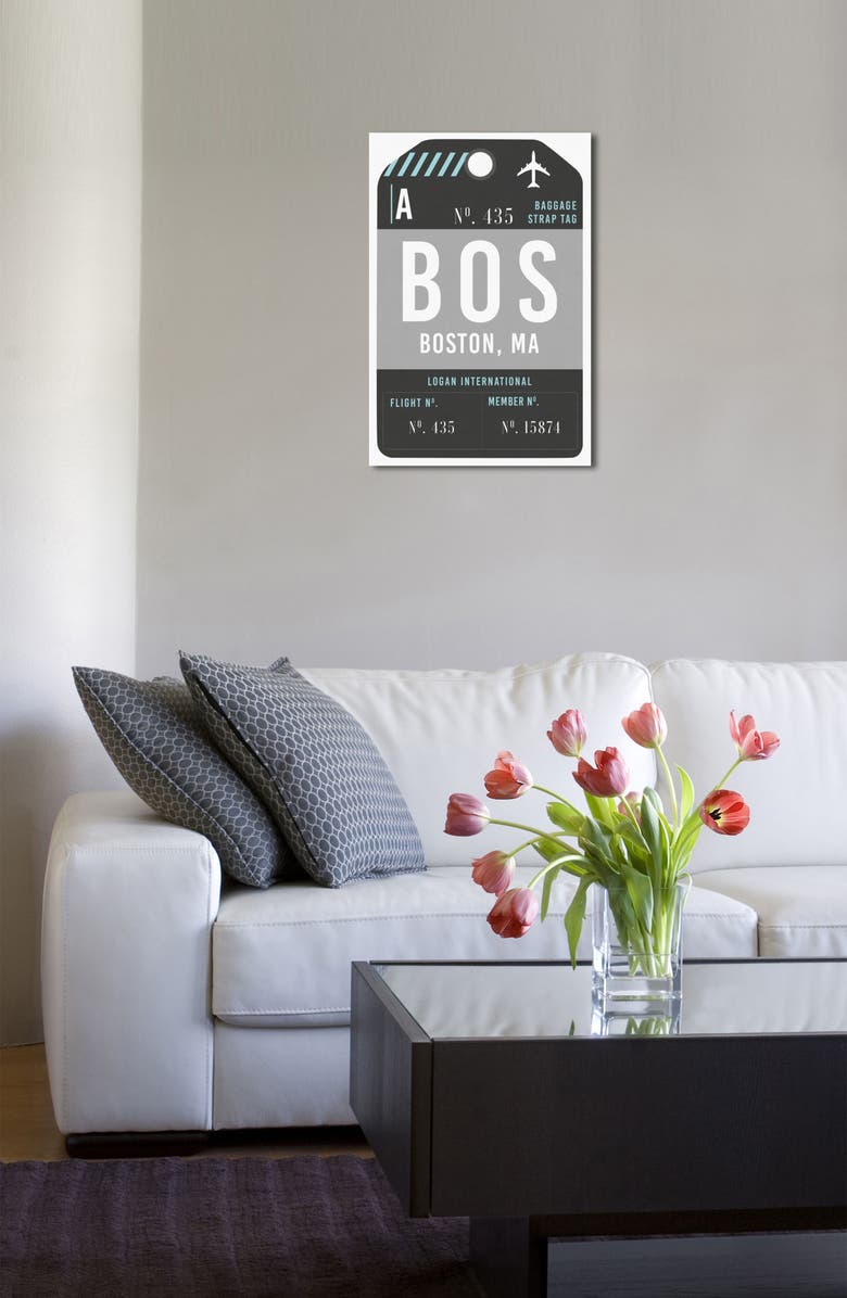 Oliver Gal Boston Luggage Tag Wall Art, Alternate, color, 