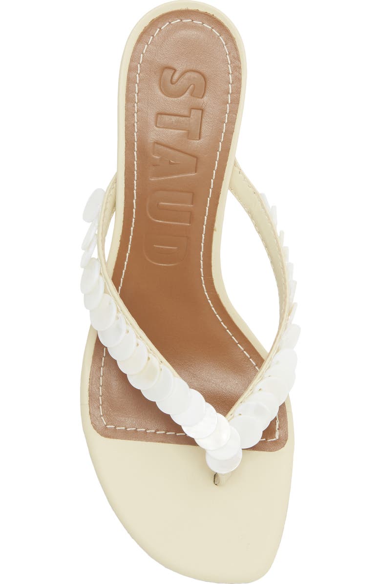 STAUD Freja Embellished Thong Sandal, Alternate, color, Cream