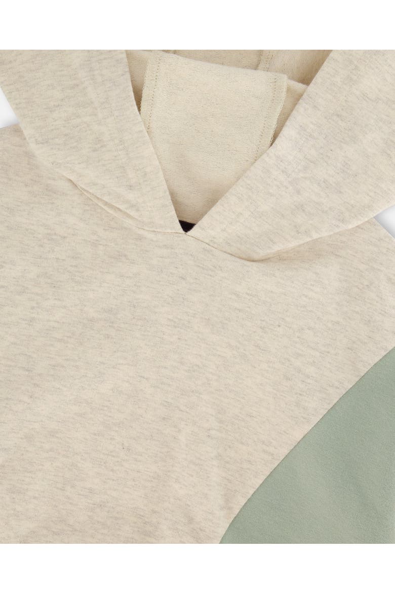 Girl's Hooded Sweatshirt Colorblock Beige, Navy And Pink, Alternate, color, Multicolor