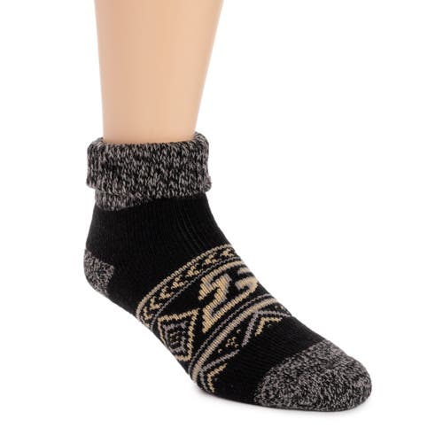 Muk Luks Gameday Unixex Short Heat Retainer Socks In Black