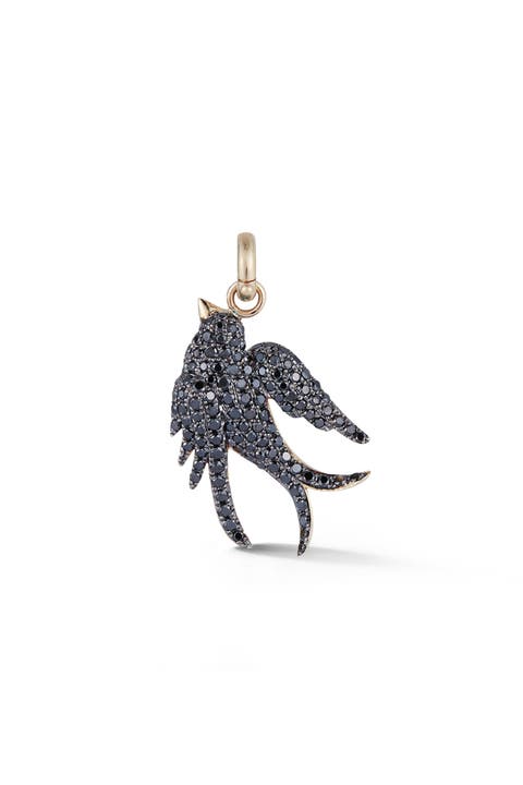 Birdie Charm with Black Diamonds