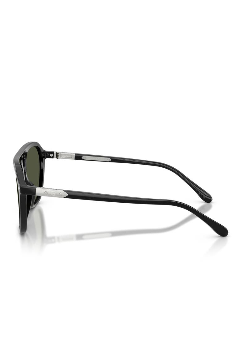 58mm Hugh Square Sunglasses, Alternate, color, SHINY BLACK / GREEN