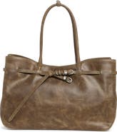 MARGESHERWOOD Grandma Large Buckle Suede Shoulder Bag