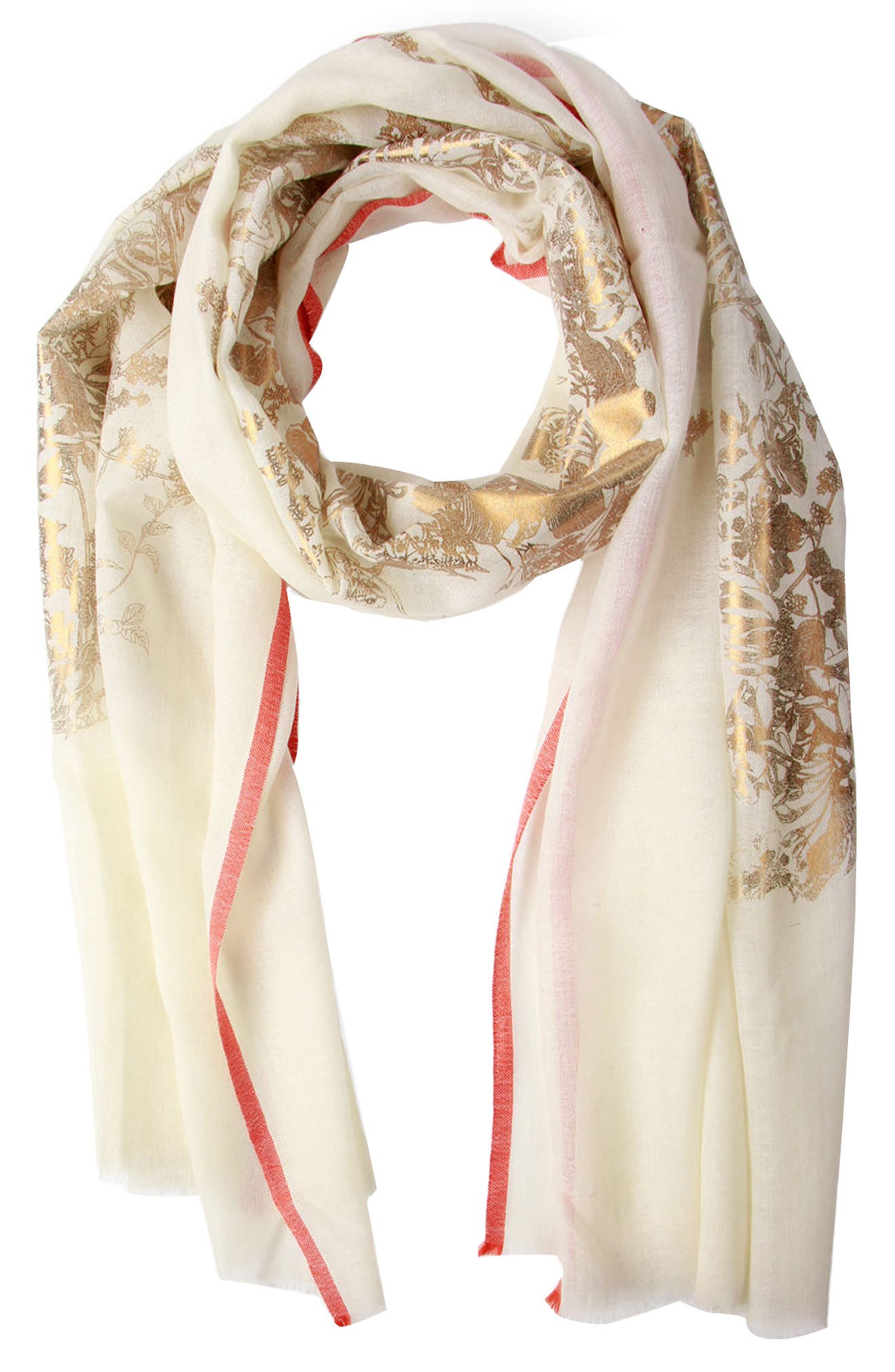 SAACHI Metallic Floral Wool Scarf
