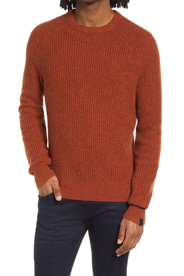 Pierce Marled Cashmere Crewneck Sweater, Main, color, RUST