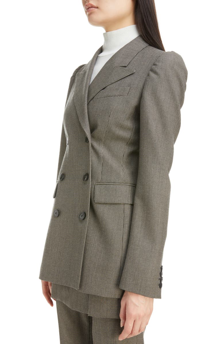 Dries Van Noten Bow Double Breasted Wool Tweed Blazer, Alternate, color,