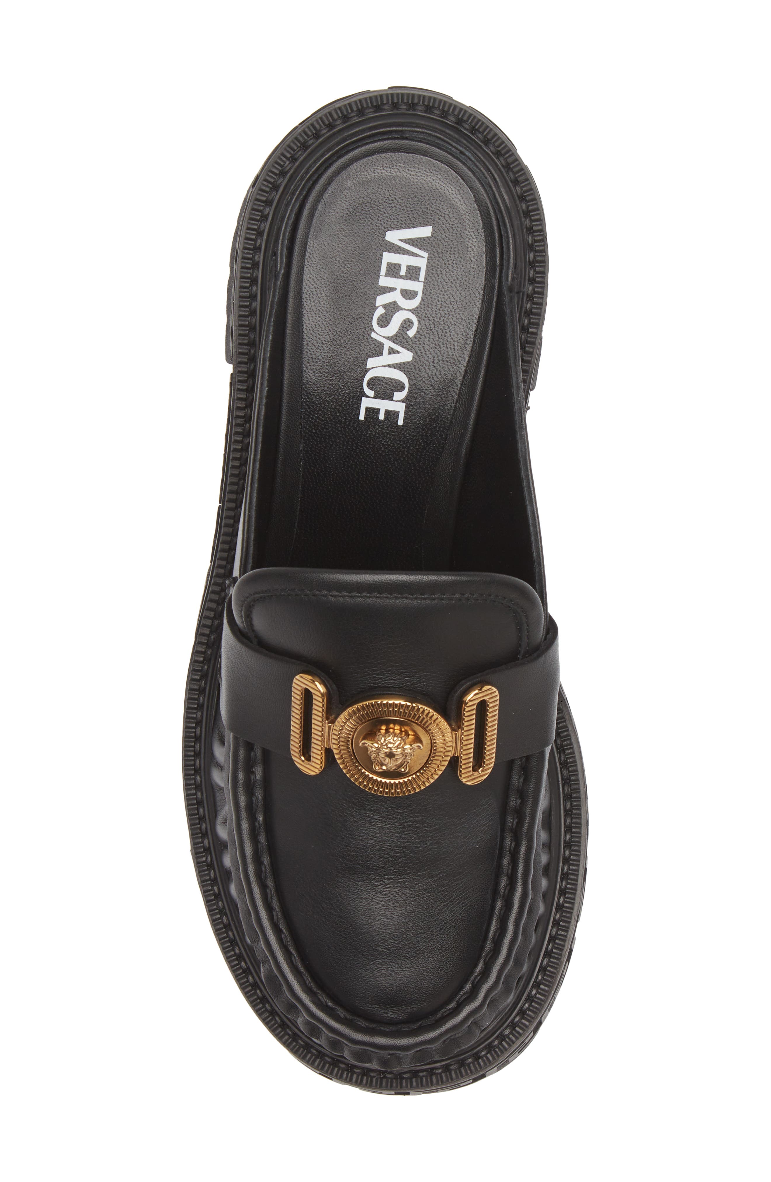 Versace Medusa Biggie Lug Sole Loafer Mule, Alternate, color, 