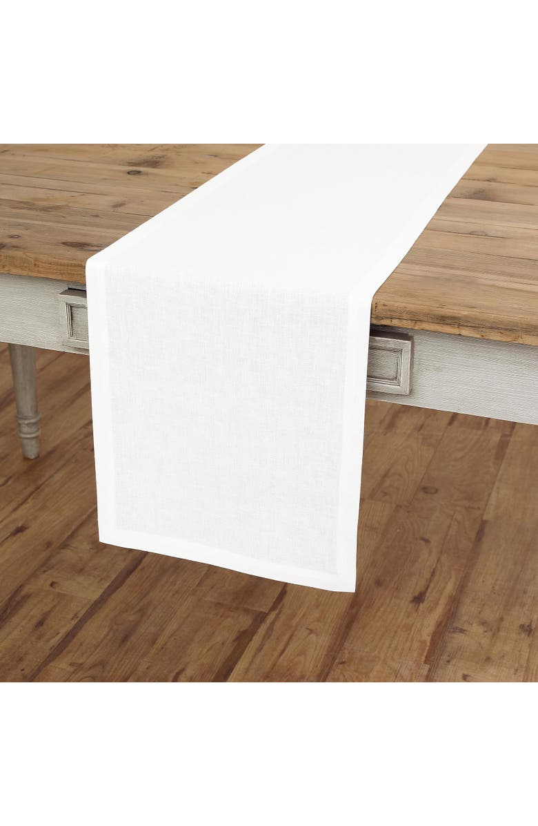 Solino Home Linen Table Runner - Fete, Alternate, color, White