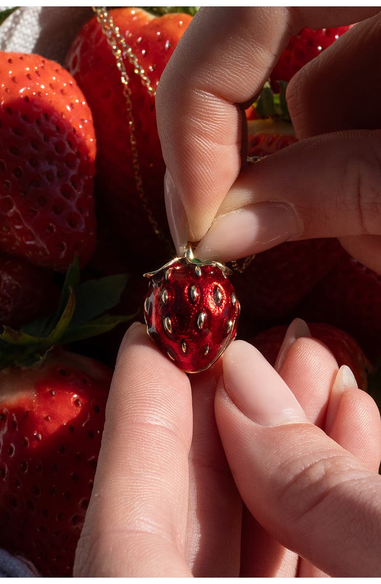 Bill Skinner Studio Strawberry & Mouse Locket, Alternate, color, Strawberry & Mouse