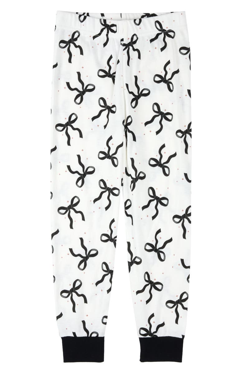 Petit Lem Kids' Fitted Two-Piece Pajamas & Socks Set, Alternate, color, Off White