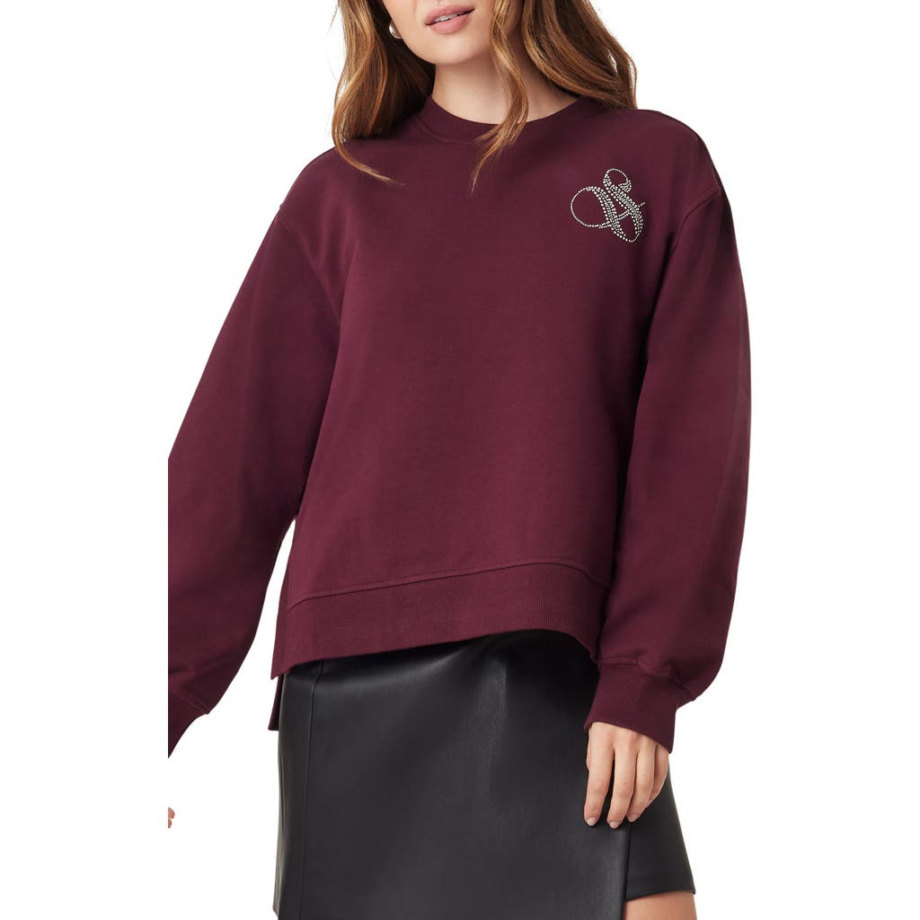 Scotch & Soda Logo Detail Cotton Sweatshirt In Burgundy