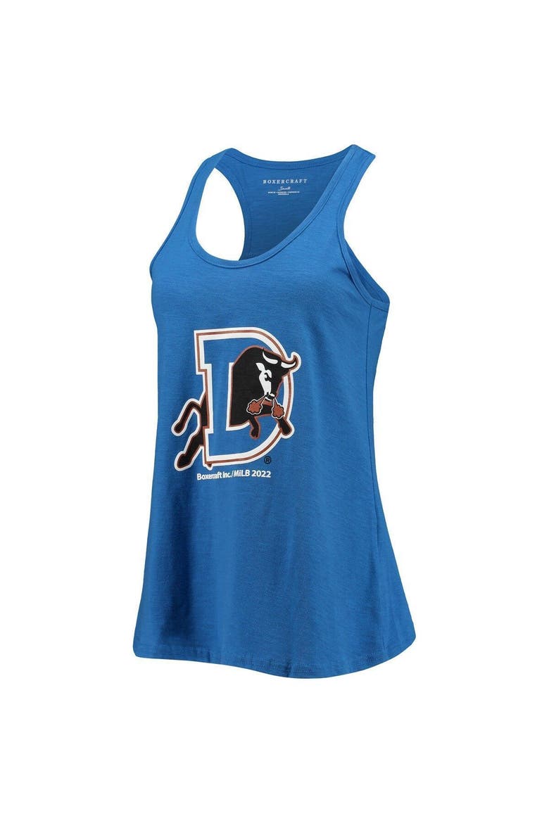 Women's Royal Durham Bulls Charm Scoop Neck Racerback Tank Top, Alternate, color, Royal