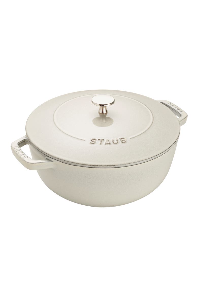 3.75-Quart Enameled Cast Iron French Oven, Main, color, MATTE WHITE TRUFFLE
